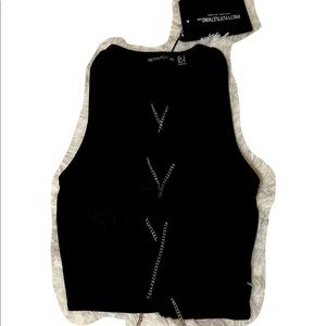 Brand new black cross cross crop top from PLT. XS